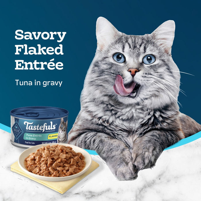 Blue Buffalo Tastefuls Natural Flaked Wet Cat Food with Tuna Entree in Gravy - 3oz
