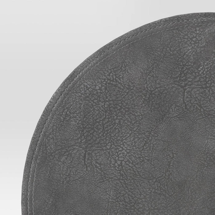 15" Round Faux Leather Decorative Charger Gray - Threshold