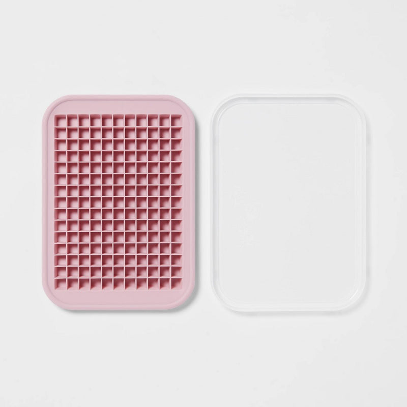 Silicone Crushed Ice Tray with Lid Pink - Room Essentials