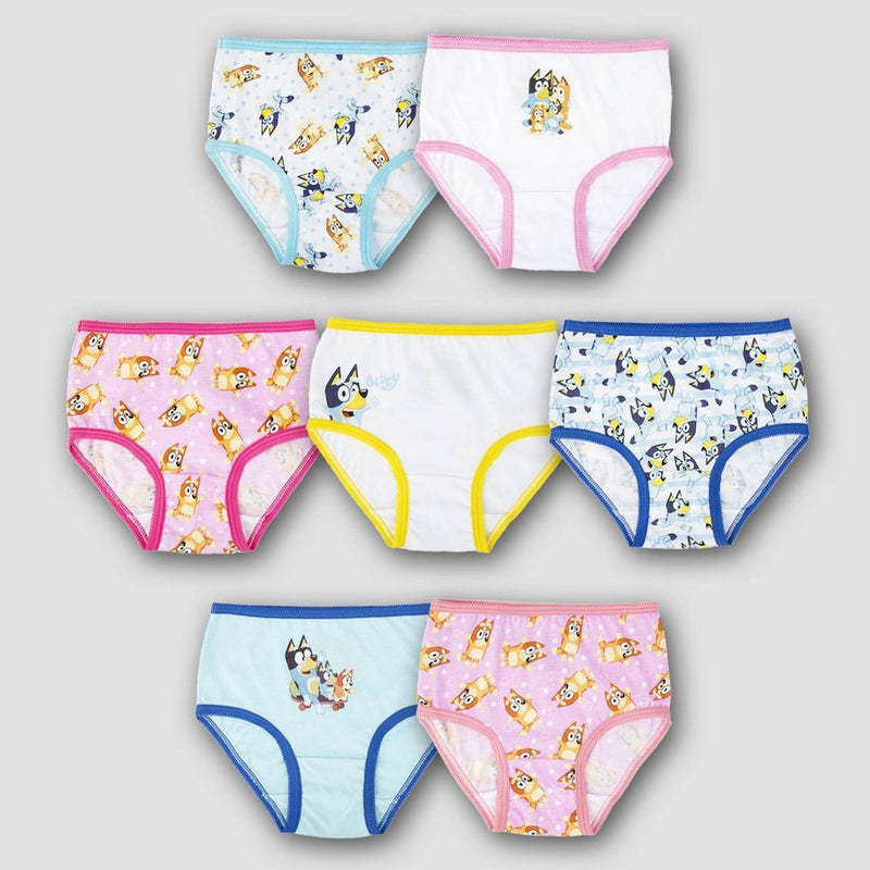 Toddler Girls' 7pk Bluey Classic Briefs 2T-3T - Colors May Vary