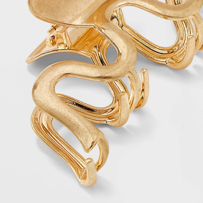 Metal Wavy Claw Hair Clip - Universal Thread Gold