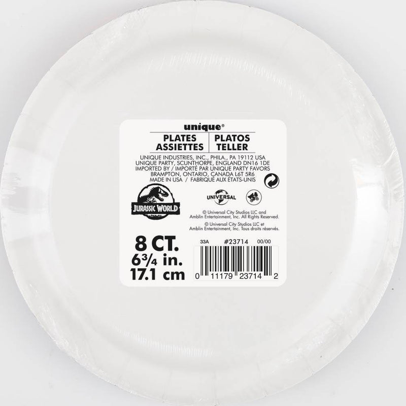 Jurassic World 3 8ct 7" Paper Plates
