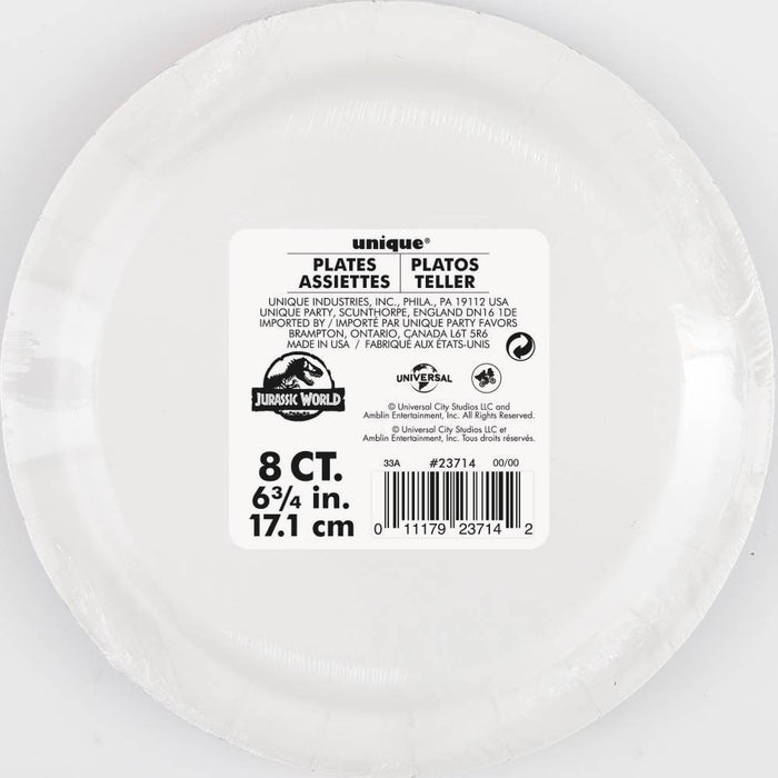 Jurassic World 3 8ct 7" Paper Plates