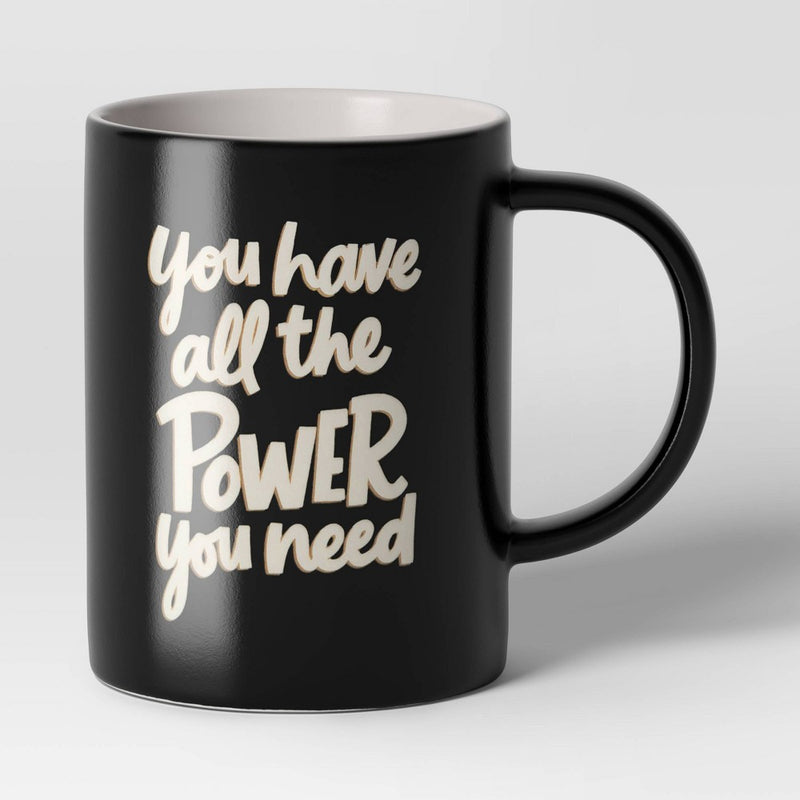 15oz Ceramic Mug Black - Room Essentials