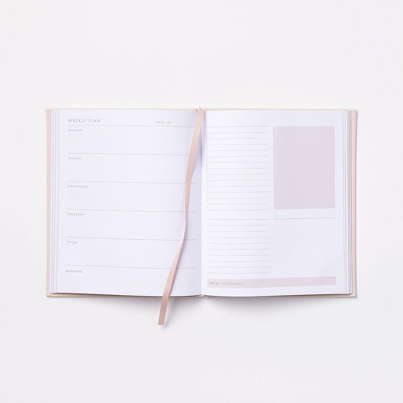 Undated Planner 8.5"x7" Faux Leather Blush - Threshold
