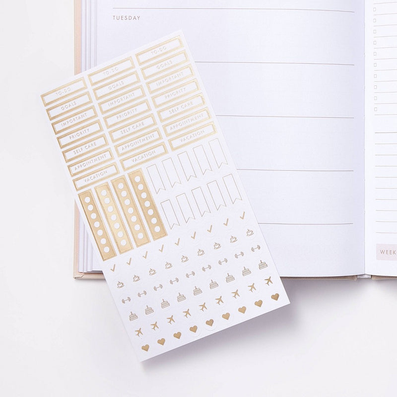 Undated Planner 8.5"x7" Faux Leather Blush - Threshold