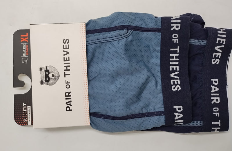 Pair of Thieves Men's 2pk Super Fit Boxer Briefs - Blue XL