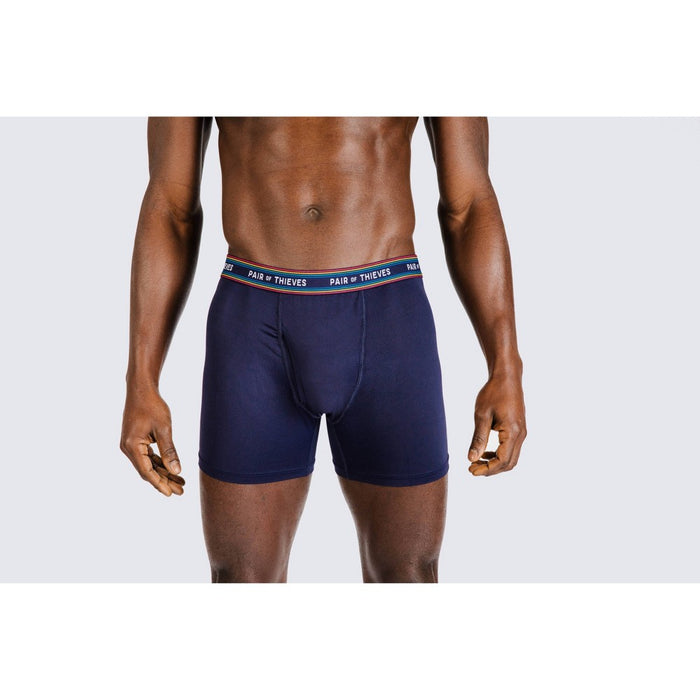 Pair of Thieves Men's 2pk Super Fit Boxer Briefs - Blue XL: Lightweight Mesh, Mid Rise, Stretch Fabric, Opaque