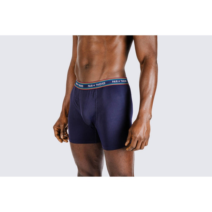 Pair of Thieves Men's 2pk Super Fit Boxer Briefs - Blue XL: Lightweight Mesh, Mid Rise, Stretch Fabric, Opaque