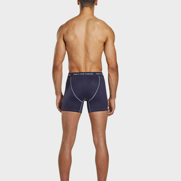 Pair of Thieves Men's 2pk Super Fit Boxer Briefs - Blue XL: Lightweight Mesh, Mid Rise, Stretch Fabric, Opaque