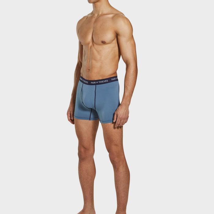 Pair of Thieves Men's 2pk Super Fit Boxer Briefs - Blue XL: Lightweight Mesh, Mid Rise, Stretch Fabric, Opaque