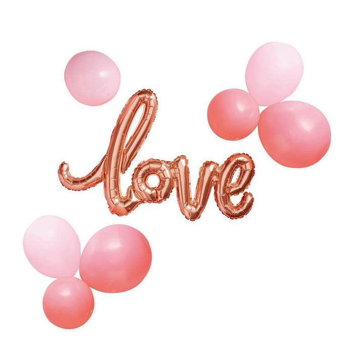 Foil + Latex Love Script Balloon Pack Assorted Pinks - Spritz