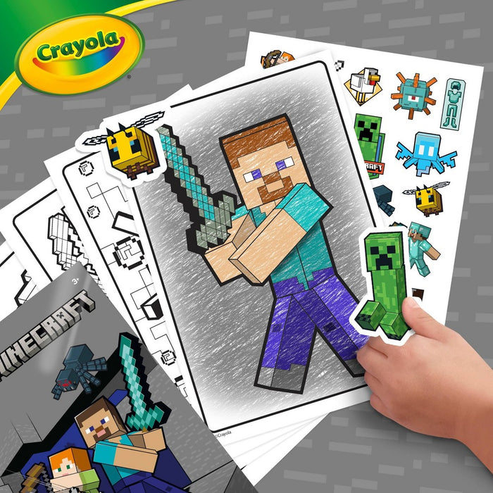 Crayola 96pg Minecraft Coloring Book with Sticker Sheet
