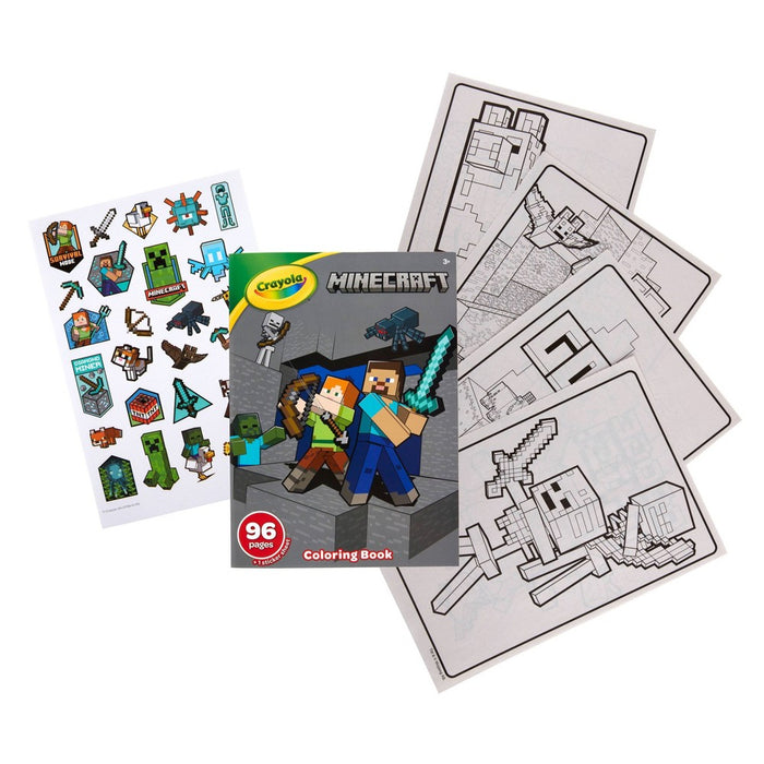 Crayola 96pg Minecraft Coloring Book with Sticker Sheet