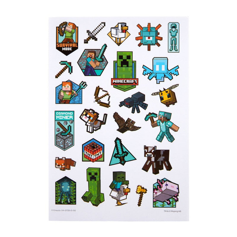 Crayola 96pg Minecraft Coloring Book with Sticker Sheet