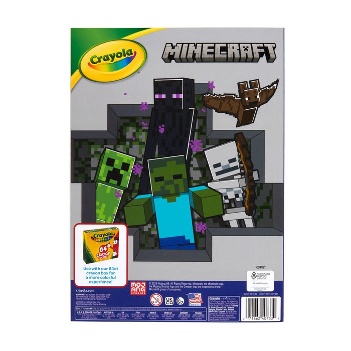 Crayola 96pg Minecraft Coloring Book with Sticker Sheet