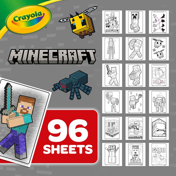 Crayola 96pg Minecraft Coloring Book with Sticker Sheet