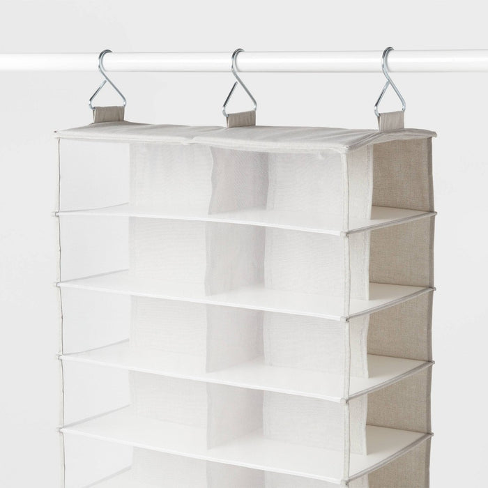 XL Mesh Hanging Shoe Organizer Gray - Brightroom