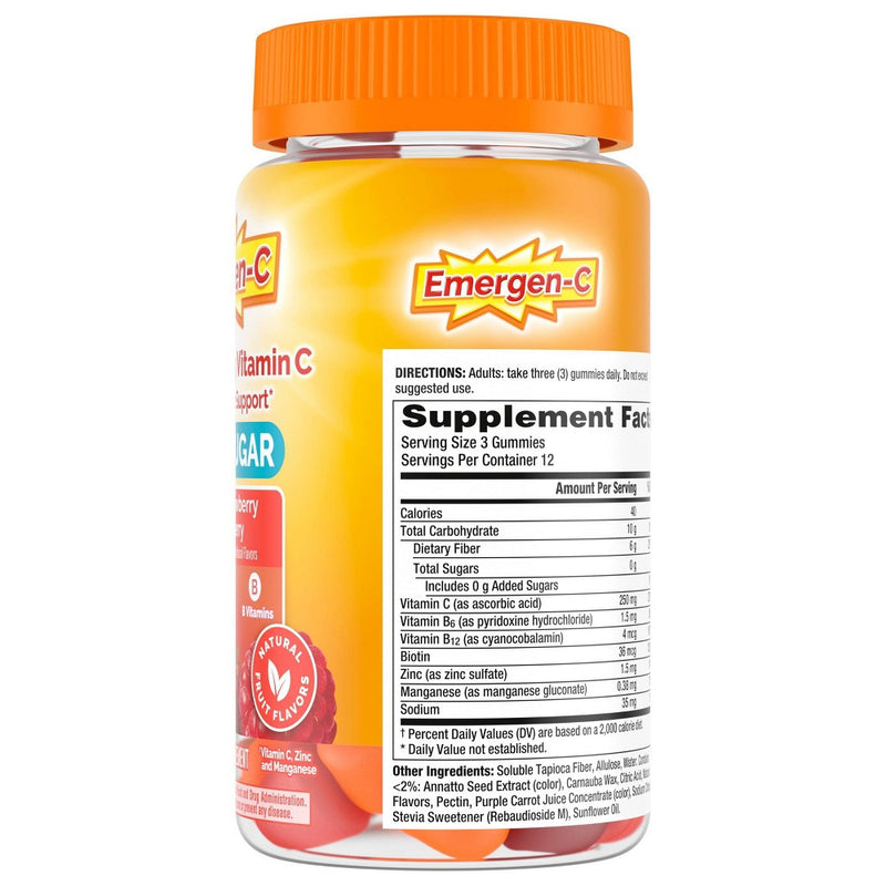 Emergen-C Zero Sugar Assorted Fruit Gummy Vitamins - 36ct