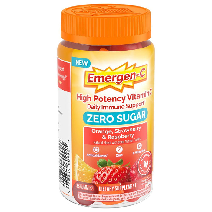 Emergen-C Zero Sugar Assorted Fruit Gummy Vitamins - 36ct