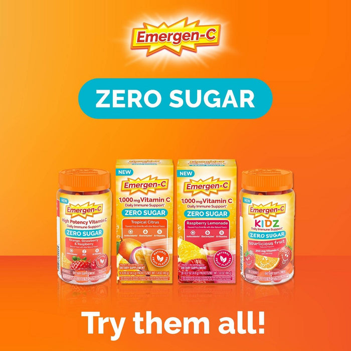 Emergen-C Zero Sugar Assorted Fruit Gummy Vitamins - 36ct