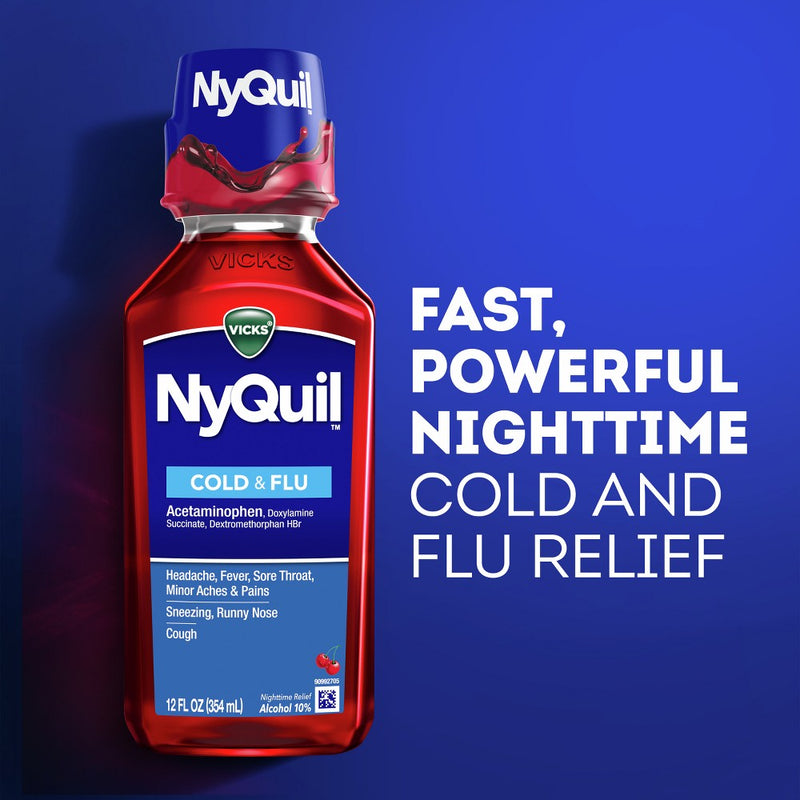 Vicks DayQuil & NyQuil Cold & Flu Medicine Liquid - Cherry - 24 fl oz