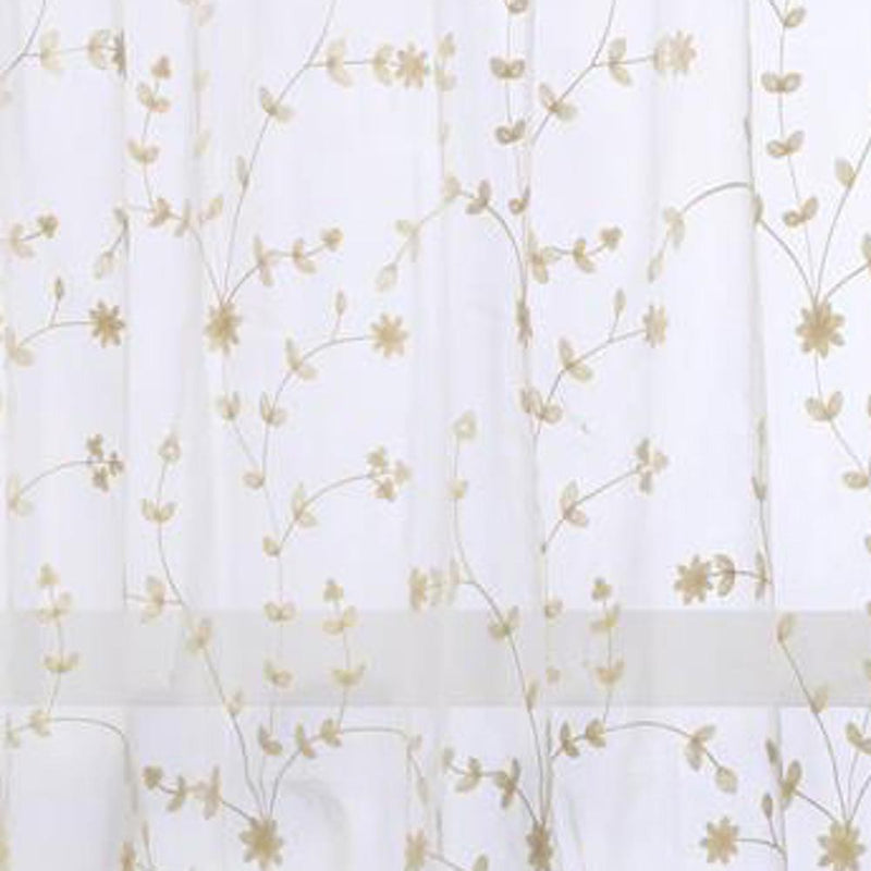 Grandeur Deep Scalloped Embroidery Balloon Curtain 52" x 63" Cream by Habitat