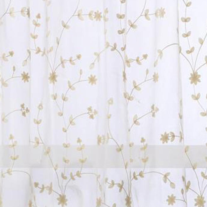 Grandeur Deep Scalloped Embroidery Balloon Curtain 52" x 63" Cream by Habitat
