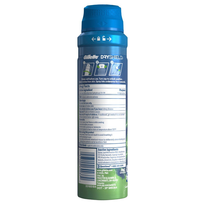 Gillette Dry Spray Antiperspirant and Deodorant for Men - Power Rush - 4.3oz