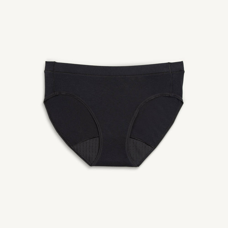 Saalt Heavy Absorbency Briefs Super Soft Modal Comfort Leak Proof Women's Period Underwear - Volcanic Black - S