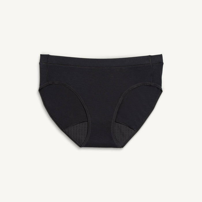 Saalt Heavy Absorbency Briefs Super Soft Modal Comfort Leak Proof Women's Period Underwear - Volcanic Black - S