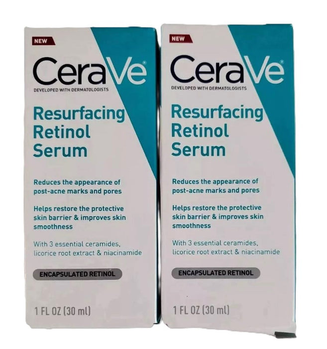 LOT OF 2!!! CeraVe Resurfacing Retinol Face Serum - 1 fl oz