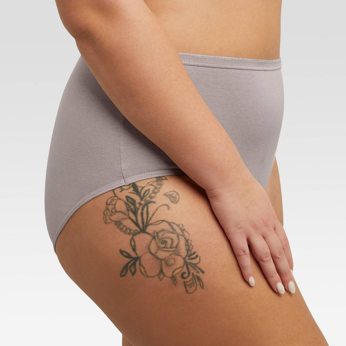 Just My Size by Hanes Women's 6pk Breathable Cotton High-Waisted Briefs - Pink/Green/Purple 11