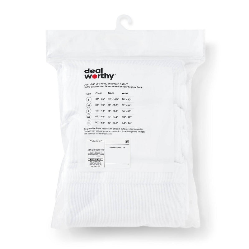 Men's Tank Top 3pk - Dealworthy White L
