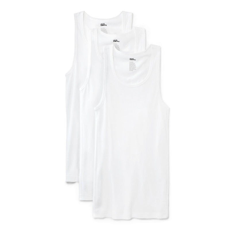 Men's Tank Top 3pk - Dealworthy White L