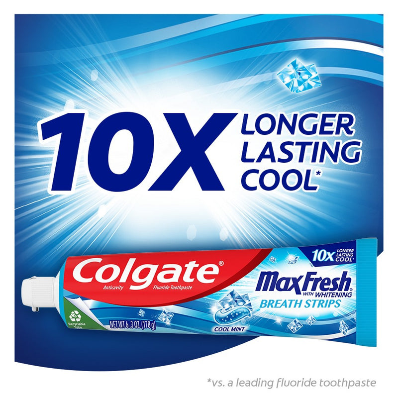Colgate Max Fresh Whitening Toothpaste with Mini Breath Strips - Trial Size - 1oz
