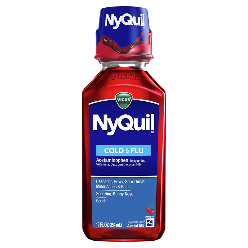Vicks NyQuil Cold & Flu Medicine Liquid - Cherry - 12 fl oz