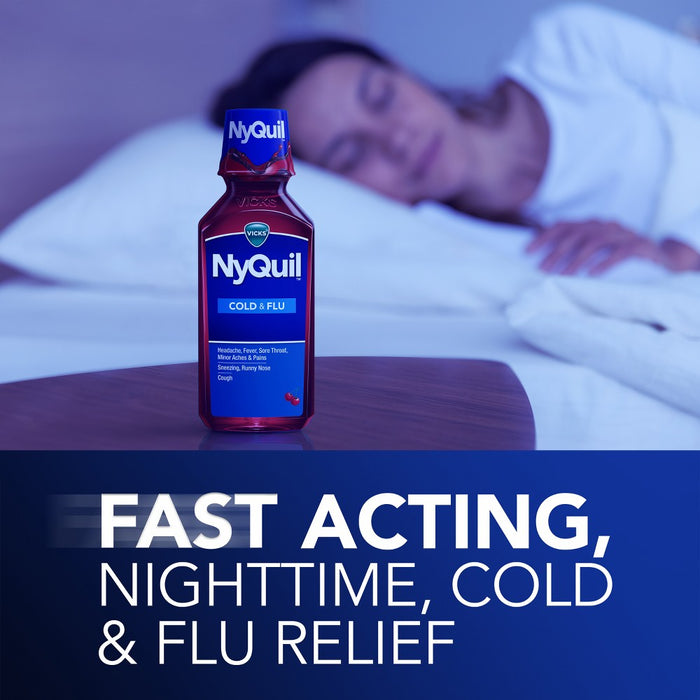 Vicks NyQuil Cold & Flu Medicine Liquid - Cherry - 12 fl oz