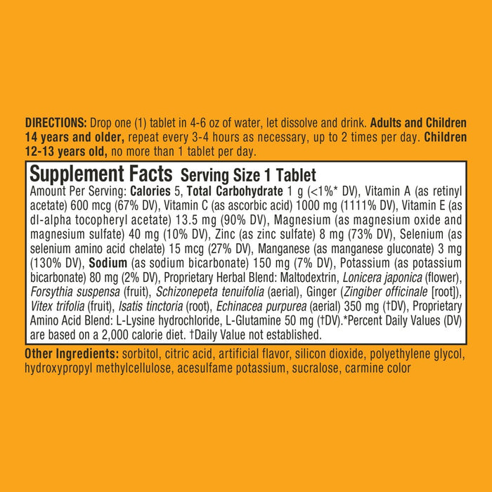 Airborne Immune Support Effervescent Tablets with Vitamin C & Zinc - Very Berry - 10ct