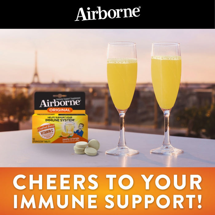 Airborne Immune Support Effervescent Tablets with Vitamin C & Zinc - Very Berry - 10ct