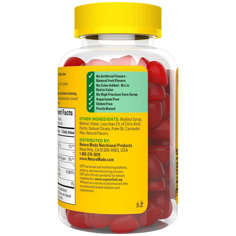 Nature Made Zero Sugar Vitamin B12 Sugar Free Gummies - 110ct