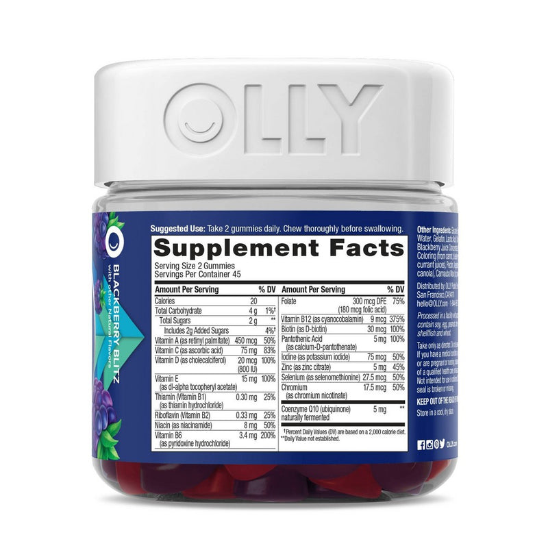 OLLY Men's Multivitamin Gummy - Blackberry Blitz - 90ct