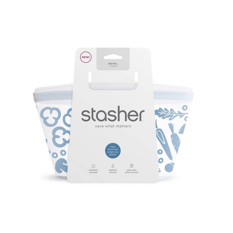 stasher Reusable Food Storage Bowl - 4 Cup - Mystery Color (Clear/Lavender)