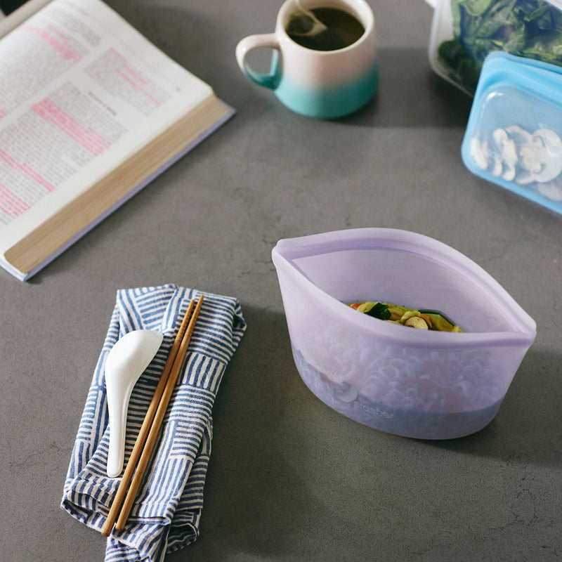 stasher Reusable Food Storage Bowl - 4 Cup - Mystery Color (Clear/Lavender)