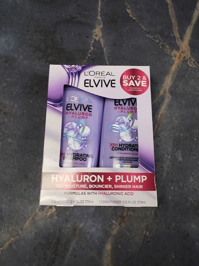 L'Oreal Paris Elvive Hyaluron Plump Shampoo & Conditioner Set - 25.2 fl oz