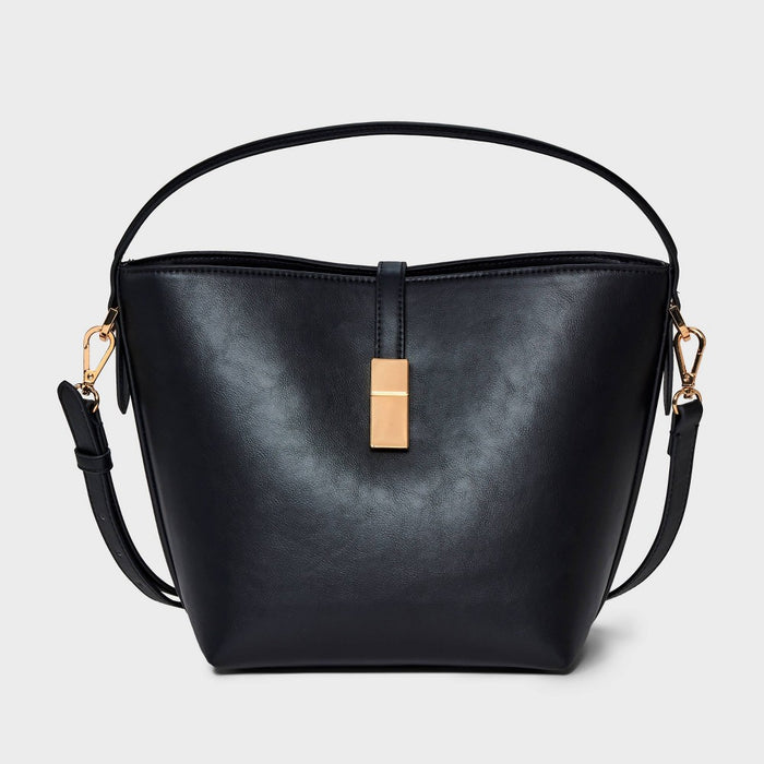 Bucket Crossbody Bag - A New Day Black