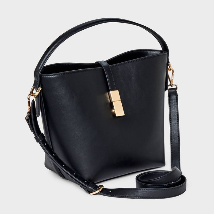 Bucket Crossbody Bag - A New Day Black