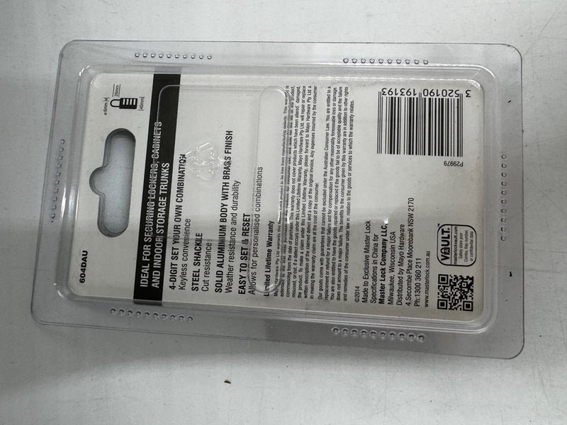 Master Lock 604EURD 4-Digit Combination Padlock