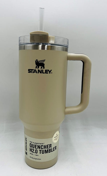 Stanley 40 oz Stainless Steel H2.0 FlowState Quencher Tumbler Macadamia Tan
