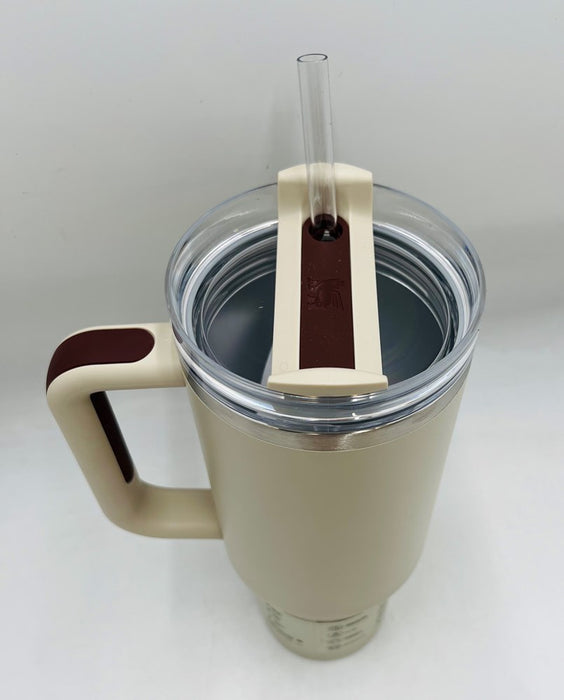 Stanley 40 oz Stainless Steel H2.0 FlowState Quencher Tumbler Macadamia Tan